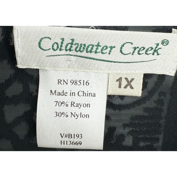 Coldwater Creek Velvet Burnout Shirt Dress Tunic 1X Floral Button Down Artsy EUC - Picture 3 of 12